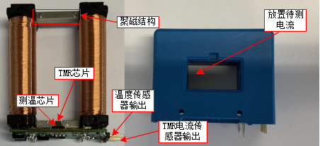 TMR電流傳感器與實(shí)物封裝